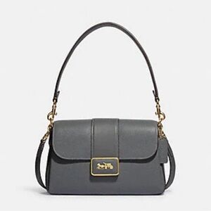 NEW- Coach Gray Leather Shoulder Bag